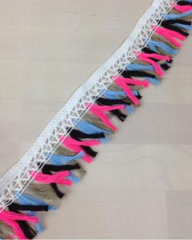 Quasten Borte - Boho - multicolor